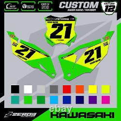 Custom MX Number Plates Backgrounds Graphics Kawasaki Kxf 450 2019 2023 Team