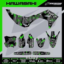 KAWASAKI KX KXF MOTOCROSS MX GRAPHICS Kit KX KXF 125 450 LAZR BLK/GRN