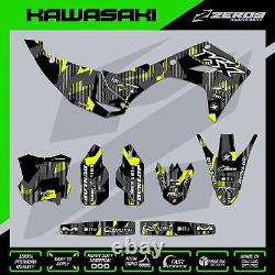 KAWASAKI KX KXF MOTOCROSS MX GRAPHICS Kit KX KXF 125 450 LAZR BLK/YEL