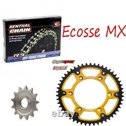 Kawasaki KX250F Gold Renthal R3 Oring Chain And Supersprox Stealth Sprocket Kit