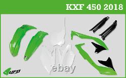 Kawasaki KXF 450 2018 UFO Motocross Plastic Kit OEM & Fork Sliders