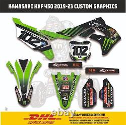 Kawasaki KXF 450 Graphics Full Kit Decals 2020-23 Model High Tech Thick Vinyl