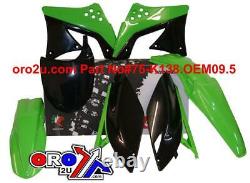 New Racetech Plastic Kit Kawasaki KXF 250 09 10 11 12 Plastics OEM Green Black