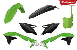 Polisport Kawasaki Plastic Kit KXF 450 2016 2018, OEM & Black