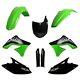 Polisport Kawasaki Plastic Kit With Fork Guards Kxf 250 2009 2012, Oem Green /