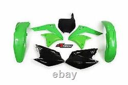 R Tech Kawasaki Plastic Kit Kx250f Fenders Shrouds Plates 2006 2007 2008