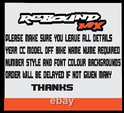 Rebound mx graphics kit to fit kawasaki KX KXF 65 85 125 250 450 all years