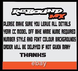 Rebound mx graphics kit to fit kawasaki KX KXF 65 85 125 250 450 all years 86
