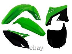 Set Plastic Fairings Kawasaki Kxf 250 (2009 2010 2011 2012) Rtech Green Black