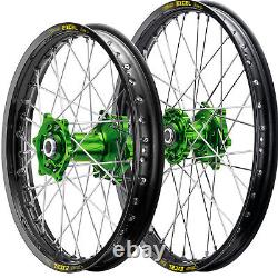 Talon Wheels Black Rims Green Hubs KXF KX 250 450 19 20 21 22 19 21 Motocross